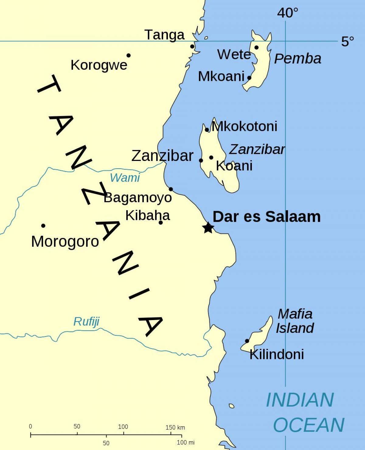 tanzania đảo bản đồ