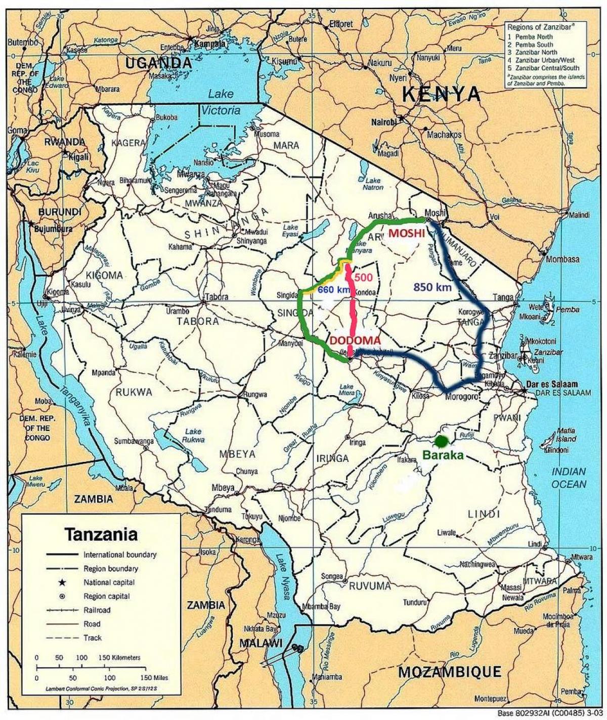 tanzania mạng lưới đường bản đồ