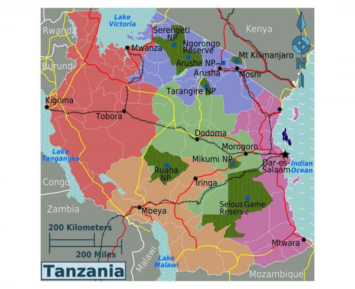 Bản đồ của ngôn ngữ tanzania