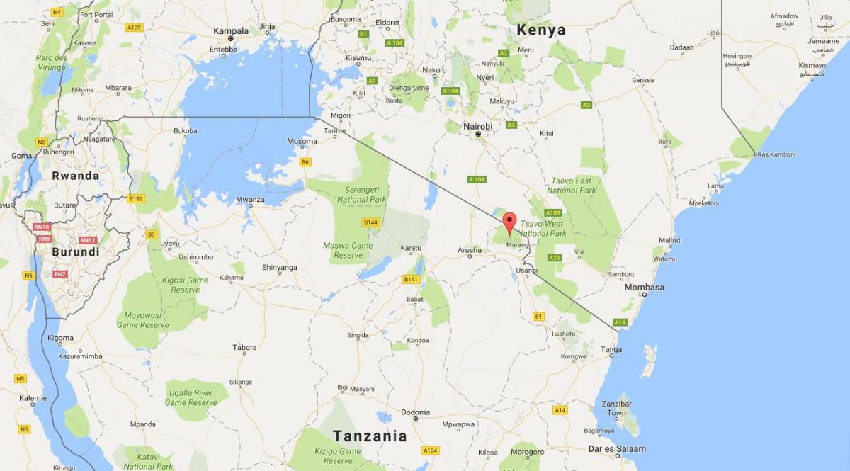 tanzania vị trí trên bản đồ thế giới