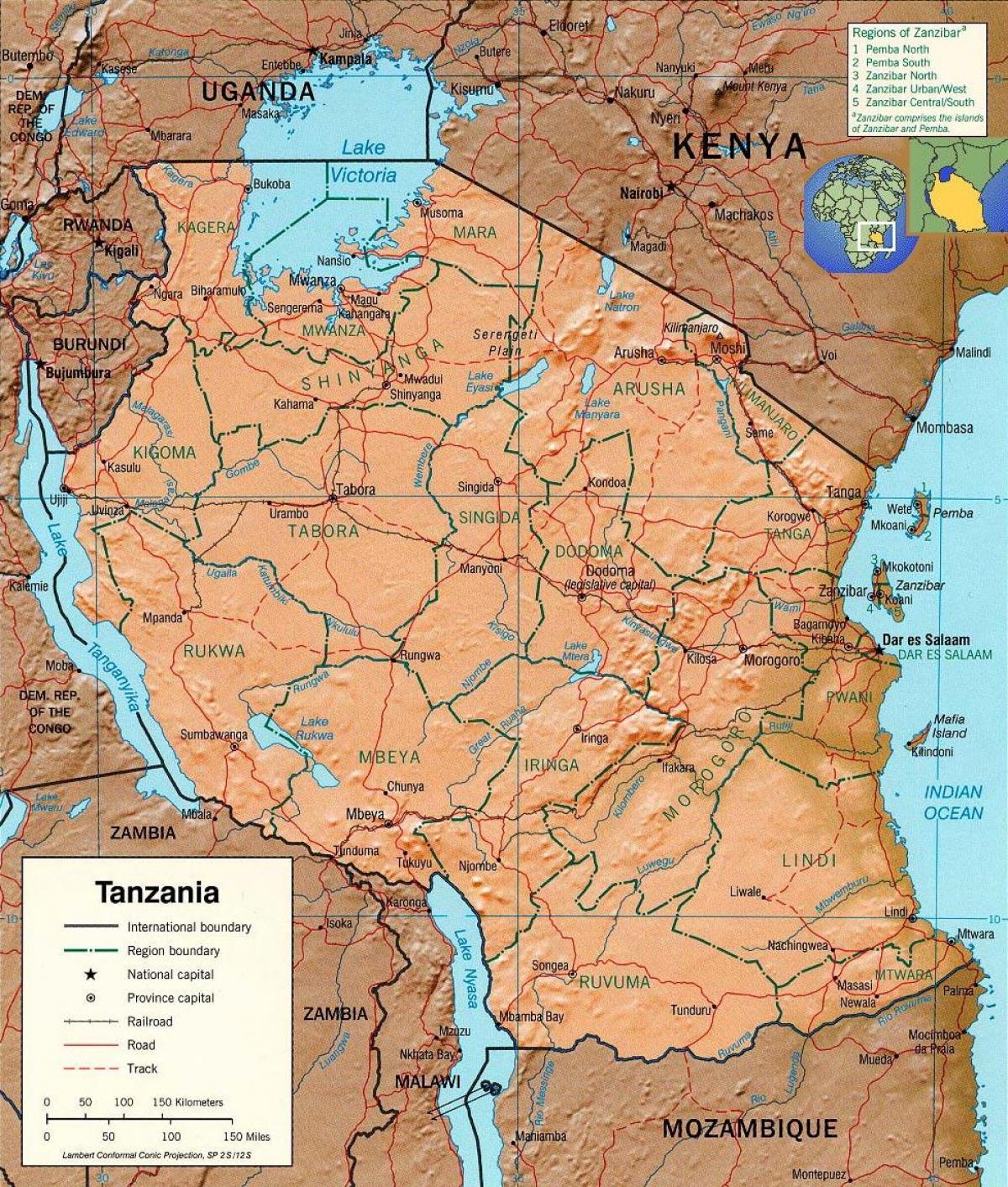 tanzania địa lý bản đồ