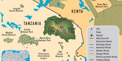 Bản đồ của tanzania kilimanjaro