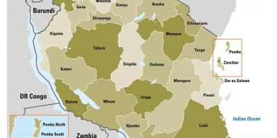 Bản đồ của tanzania đang ở khu vực