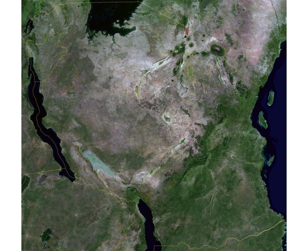 Bản đồ của vệ tinh tanzania