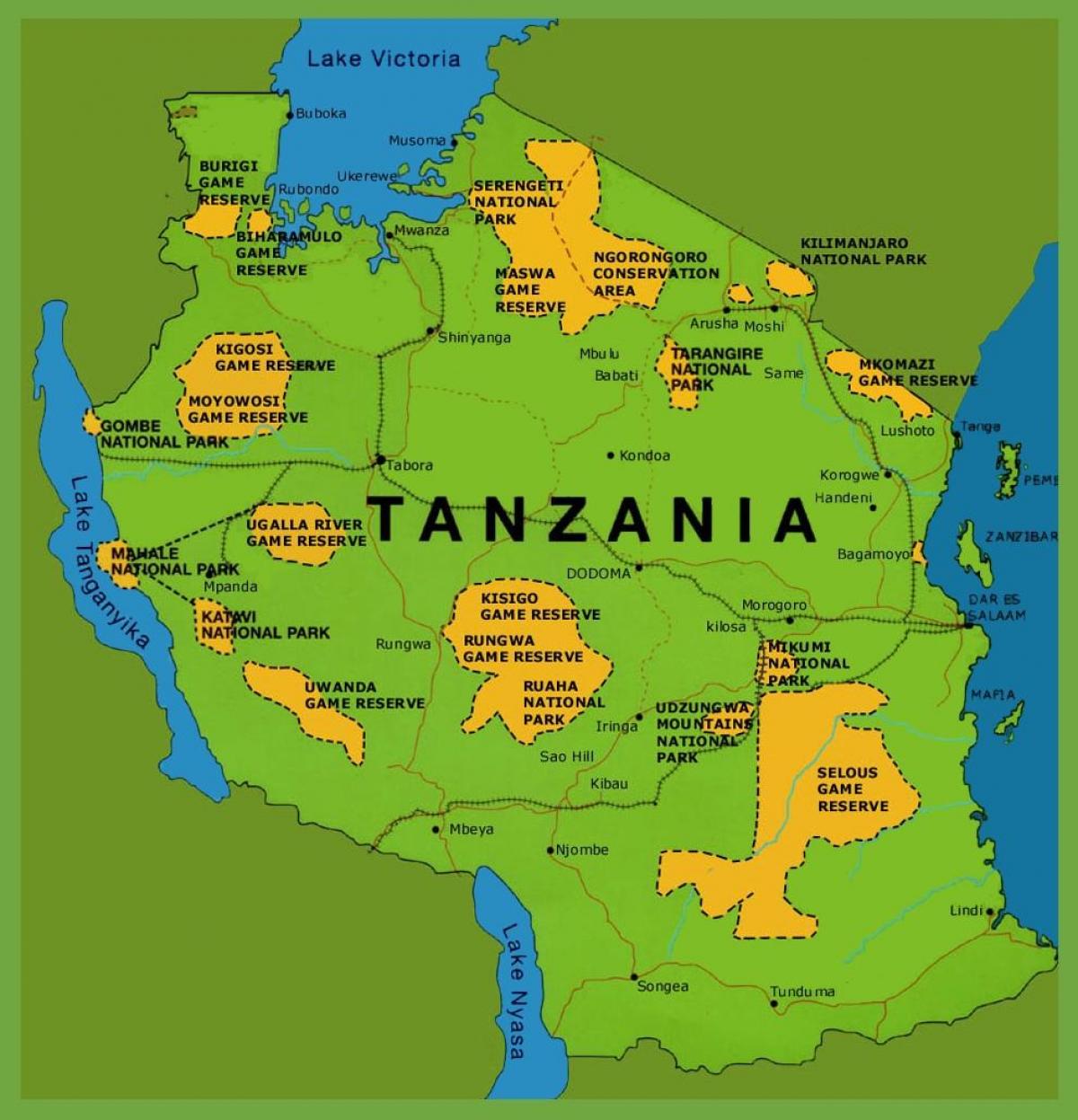 một bản đồ của tanzania