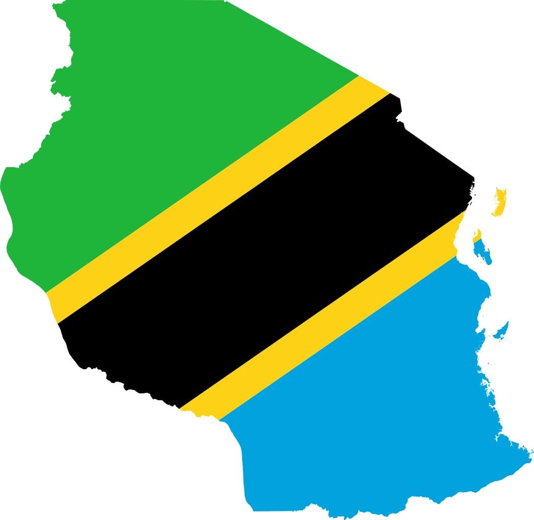 Bản đồ của tanzania cờ
