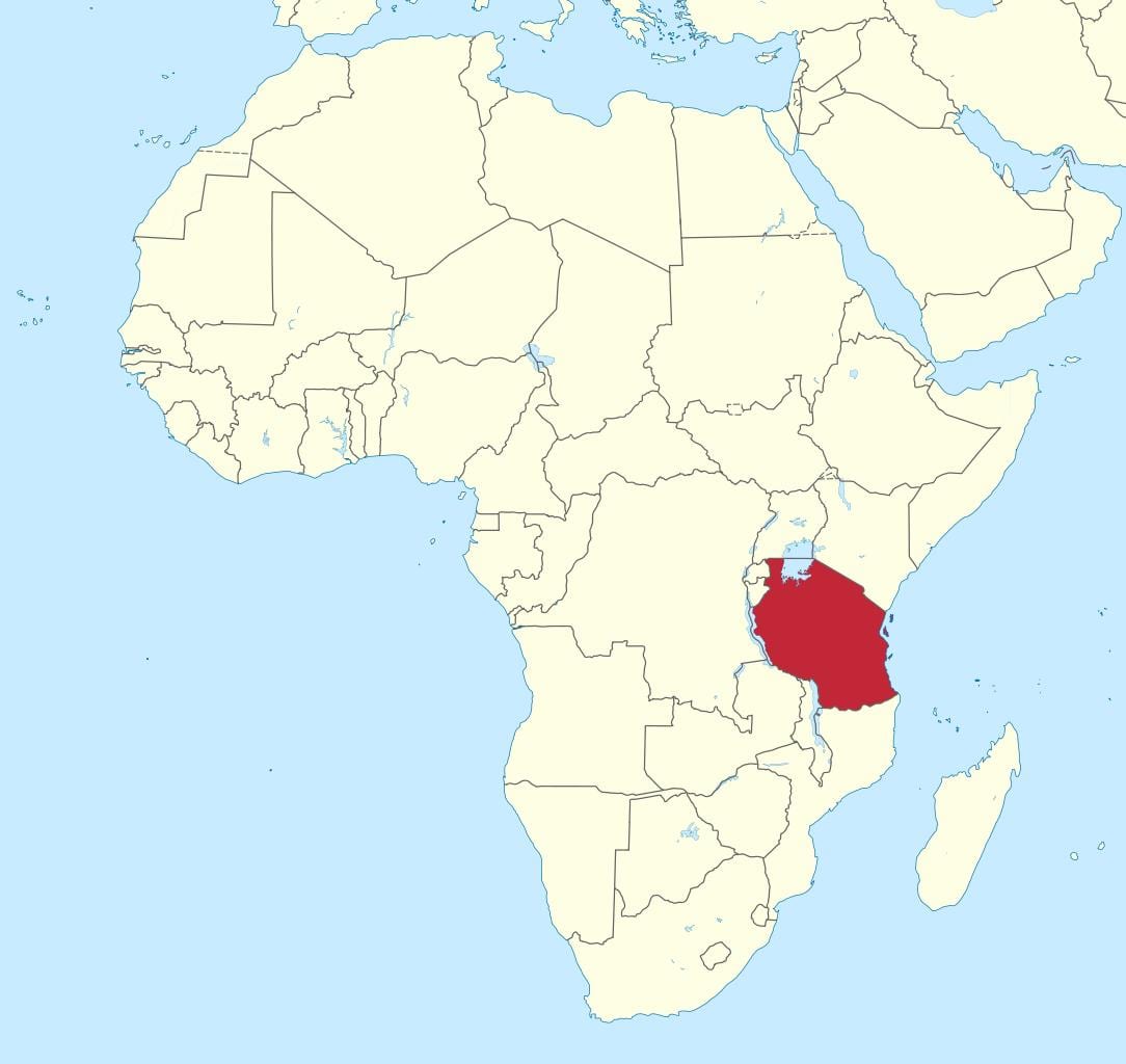 tanzania trên bản đồ châu phi