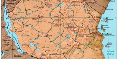 Bản đồ của tanzania đang di tích lịch sử