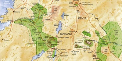 Bản đồ của bắc tanzania