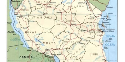 Bản đồ của lịch sử trong tanzania
