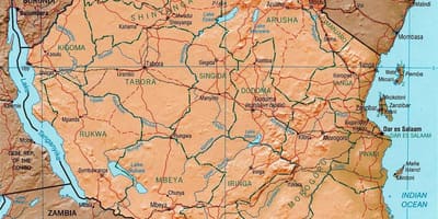 Tanzania địa lý bản đồ