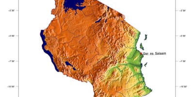 Bản đồ của tanzania độ cao