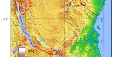 Tanzania bản đồ địa hình