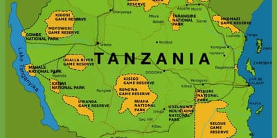 Một bản đồ của tanzania