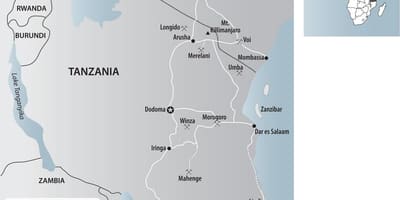 Bản đồ của tanzania mỏ vàng