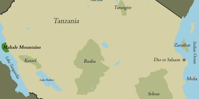 Bản đồ của tanzania núi