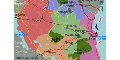 Bản đồ của ngôn ngữ tanzania