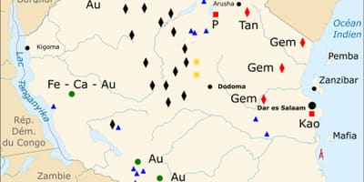 Bản đồ của tanzania tài nguyên thiên nhiên