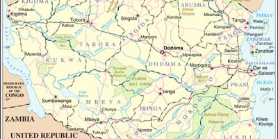 Bản đồ của tanzania sông