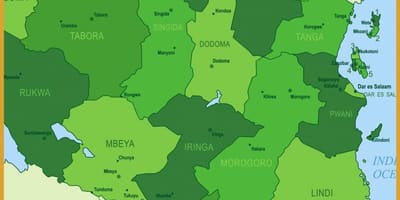 Bản đồ của tanzania thảm thực vật