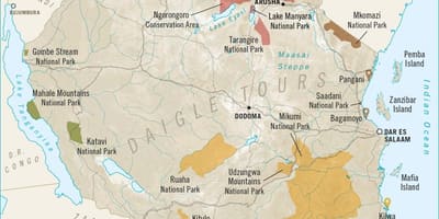 Bản đồ của tanzania dự trữ trò chơi